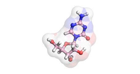 Azacitidine, nucleoside analogue drug against myelodysplastic syndrome, 3D molecule 4K
