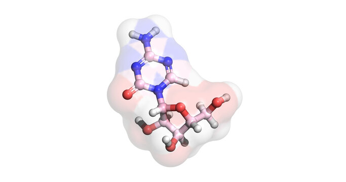 Azacitidine, nucleoside analogue drug against myelodysplastic syndrome, 3D molecule 4K
