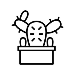 Indoor Plant Cactus Lineart Style