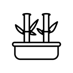 Indoor Plant Bamboo Lineart Style