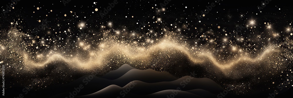 Poster a mesmerizing night sky twinkling with innumerable stars and interstellar dust creating a breathtaki