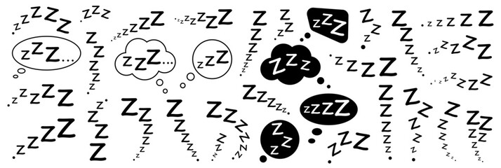 A set of doodle lettering zzz's. Illustration of sniffing, sleeping,