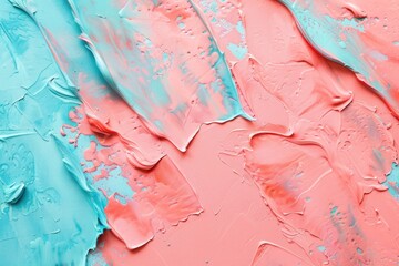Abstract pastel pink and blue paint with copy space.