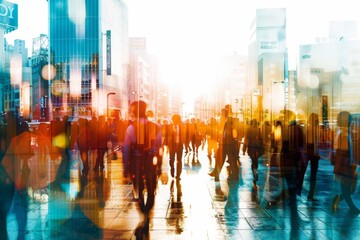 Obraz premium Digital network connecting people across a vibrant cityscape Emphasizing the power of technology in modern urban life