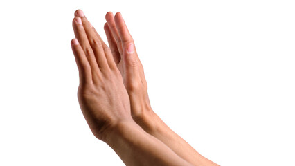 Hand gesture to stop isolated transparent background