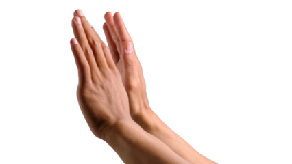Hand gesture to stop isolated transparent background