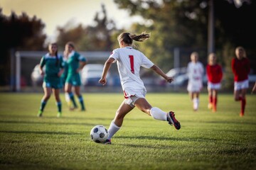 Obraz premium Youth Soccer Player in Action