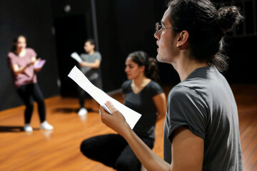 Rehearsing Theater Script