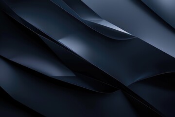 Modern black blue abstract background with geometric shapes and 3D effects. - obrazy, fototapety, plakaty