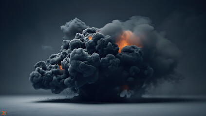 a large cloud in black against a black background 3dv - obrazy, fototapety, plakaty