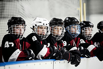 Youth Ice Hockey Team on Rink