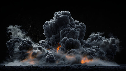a large cloud in black against a black background 3dv - obrazy, fototapety, plakaty
