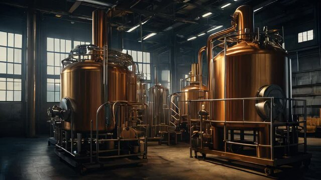 Equipment for the production of alcohol brandy whiskey in industrial conditions, bronze tanks distillers for distilling booze