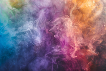Fototapeta na wymiar a rainbow colored smoke billowing in the style of pun