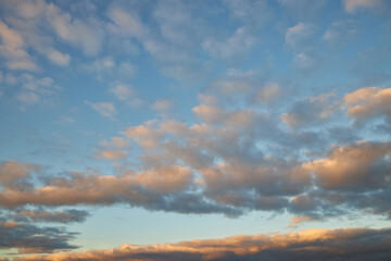 Cloudscape of cumulus sunset clouds