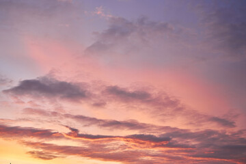 Cloudscape of cumulus sunset clouds