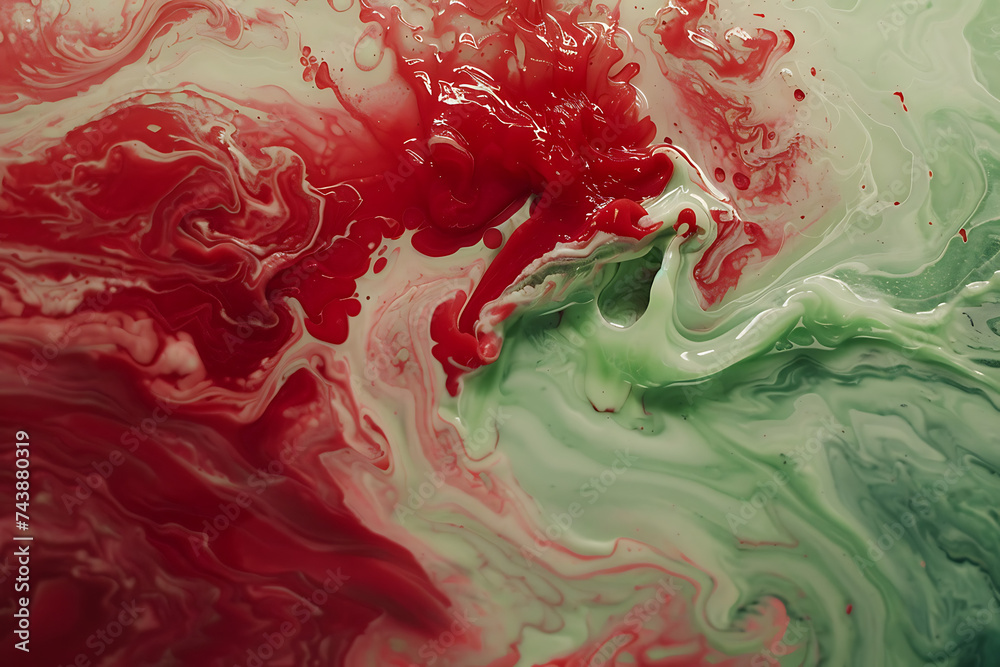 Wall mural a red and green liquid in liquid form in the style of - Wall murals