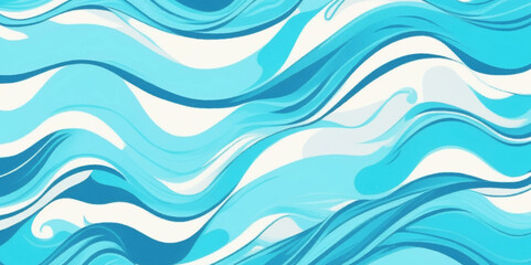 Abstract blue ocean sea surface water wave and curve line background. Vector illustration.