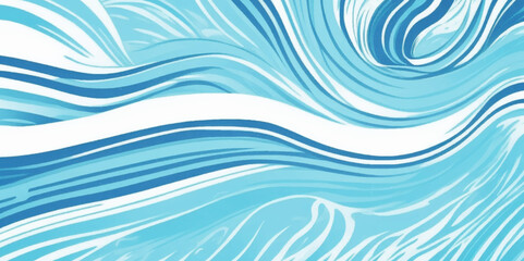 Abstract blue ocean sea surface water wave and curve line background. Vector illustration.