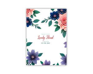 Wedding invite card flower vector wedding invitation floral template