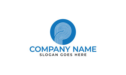 P letter line art logo for modern business company, letter p logo icon