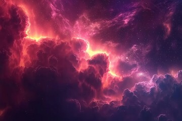 Majestic Cosmic Clouds and Nebulae in Deep Space, Pink and Purple Astronomy Background for Science and Fantasy