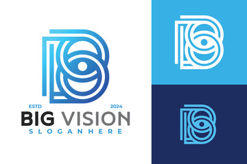 Letter B Eye Vision Logo design vector symbol icon illustration