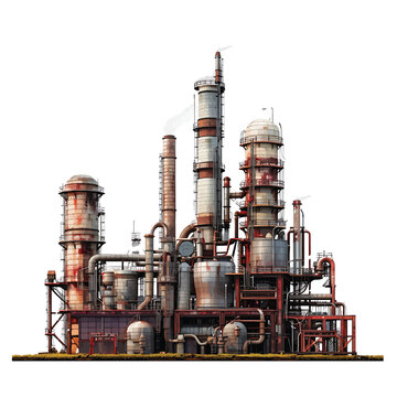 Vector Of Large Industrial Factory On White Background