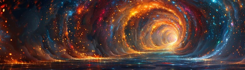 Dream portals across mystic auroras abstract dimensions colliding - 743885551