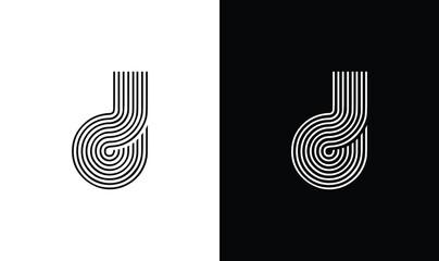 D letter line artwork logo for modern business company, letter d logo icon