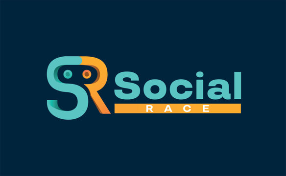 social race logo, SR S R Letter Logo Design, Creative Icon Modern Letters Vector Logo
