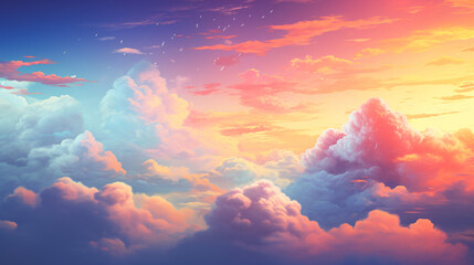 Bright color clouds.