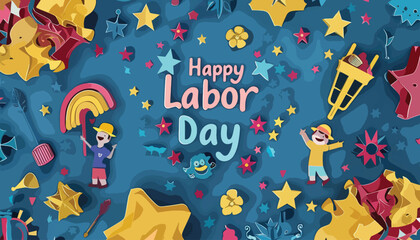 Happy Labor Day Banner Vector for Design