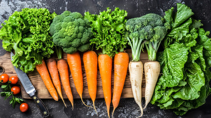 Image of a serene kitchen counter adorned with fresh vegetables