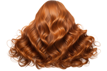 Close Up of Wavy Red Hair. This close up shot shows an intricate pattern of wavy red hair. The hair strands are vibrant and luscious, creating a textured and visually appealing look.