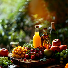 Fresh organic healthy fruit service ai generated
