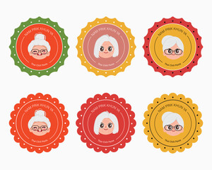 Label Sticker and Banner Sticker Nam Prik Thai Chili Paste Sauce. Logo vector design.