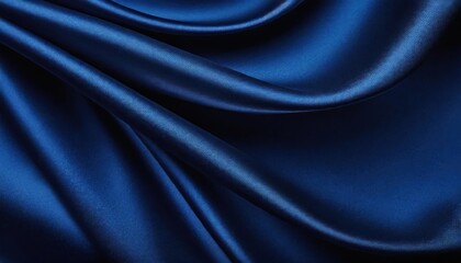 Obraz premium Abstract dark background. Silk satin fabric. Navy blue color. Elegant background with space 