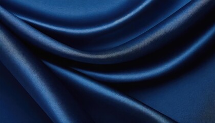 Fototapeta premium Abstract dark background. Silk satin fabric. Navy blue color. Elegant background with space 