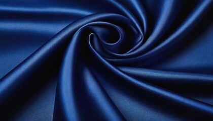 Fototapeta premium Abstract dark background. Silk satin fabric. Navy blue color. Elegant background with space 