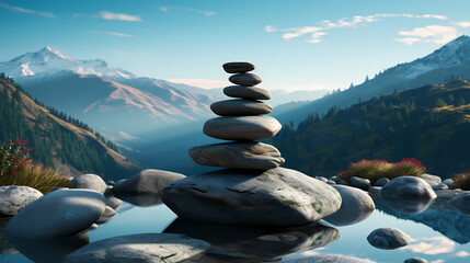 A pile of rocks sitting on the beach