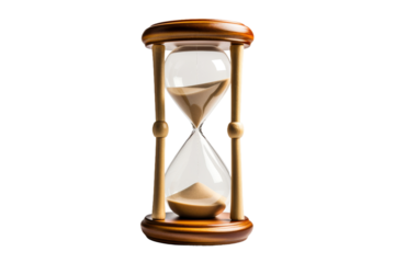 Time Passing With Hourglass Sand Running Out. An hourglass with sand running through it, symbolizing the passage of time.