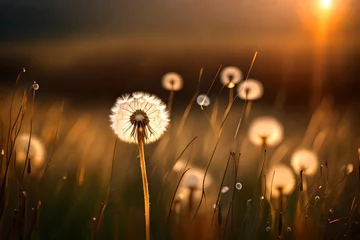 Rolgordijnen dandelion on the meadow © Naila