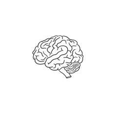Hand drawn human brain vector, mental heath clip art, brain line art, brain vector