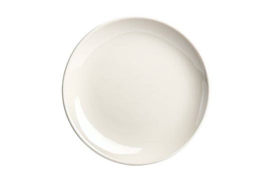 White Plate. A white plate is creating a minimalist and clean aesthetic. The plate is the central focus, highlighting its simplicity and elegance against the monochromatic backdrop.