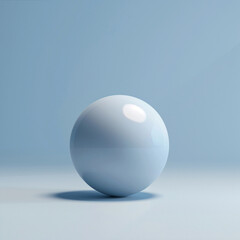 white sphere on a blue background