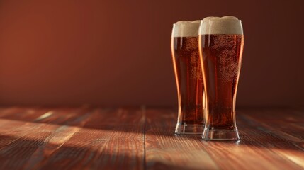 Glass of beer background for International Beer's day. Copy space for text