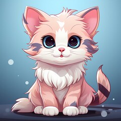 Fototapeta premium Adorable and beautiful flat illustration of a cat