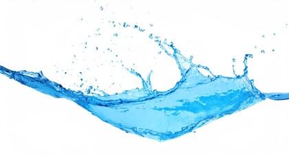 Obraz premium Blue water splash isolated on white background. 