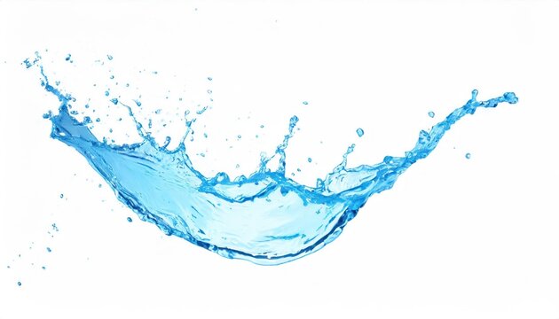 Blue water splash isolated on white background. 